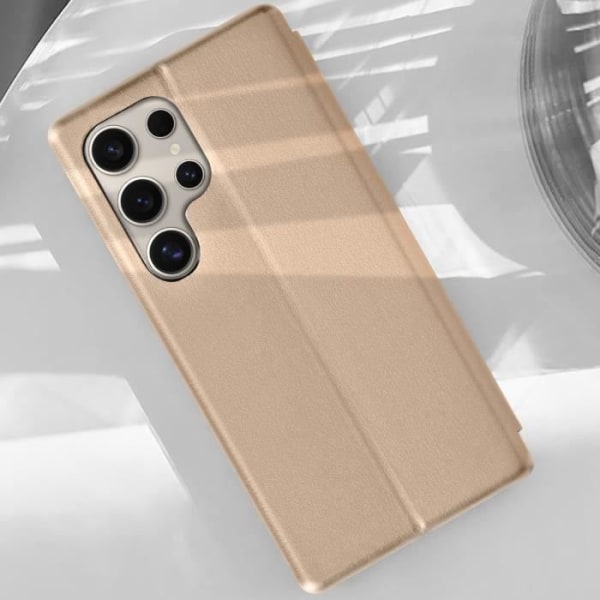 Fodral för Samsung Galaxy S24 Ultra Flip-korthållare Videostöd Guld