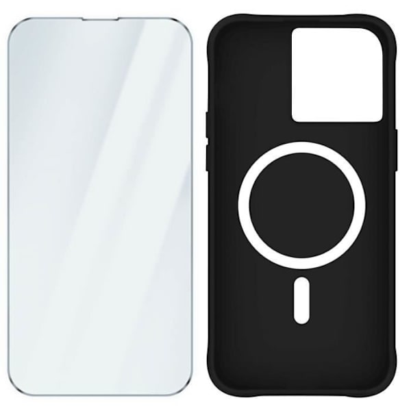 Coque MagSafe - Case Mate - iPhone 15 Pro - Rigide - Sort - Hærdet glas 9H Svart
