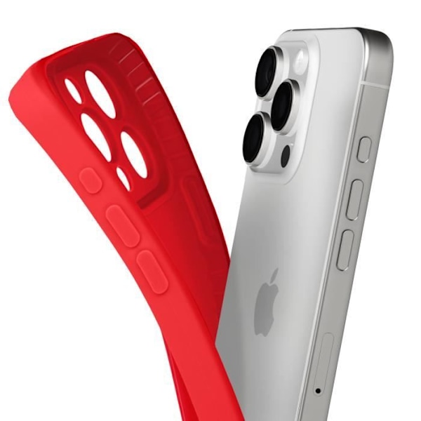 Coque för iPhone 16 Pro Silikon Slät Kamerablokk Skyddad Röd Röd