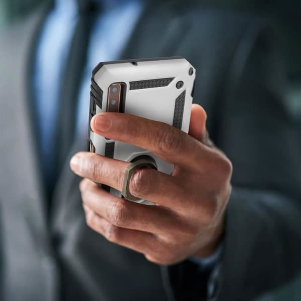 Coque - Samsung - Galaxy A7 2018 - Bi-materiel - Silver - Transformbar videostöd Pengar