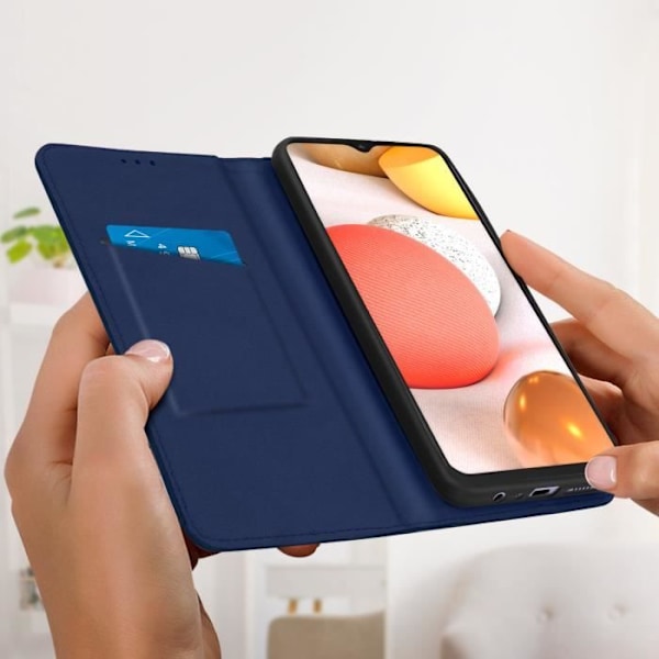 Fodral för Samsung Galaxy A32 - AVIZAR - Kortplats Videostöd - Äkta Läder - Mörkblå Nattblått