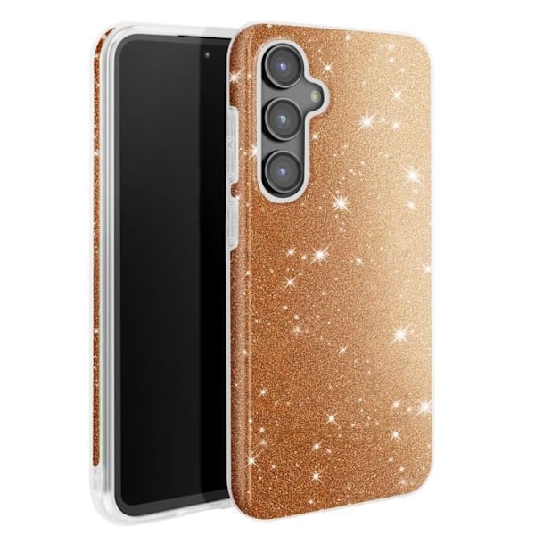 Glittrande Chockresistent Skal för Samsung Galaxy S23 FE Guld Gul