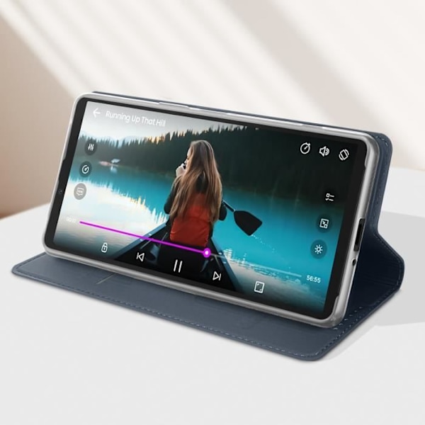 Etui til Sony Xperia 10 VI Flip Card Holder Video Support Dux Ducis Midnight Blue Blå