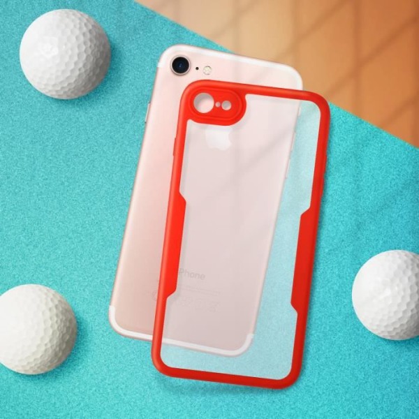 iPhone 7, 8 och SE 2020 Fodral Baksida Plexiglas Front Polymer Förstärkta hörn Röd