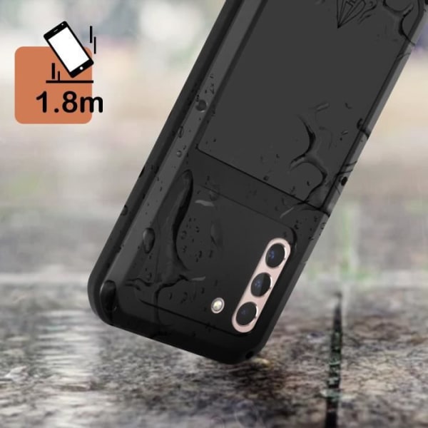 Samsung S22 Plus Anti-fall Case 1,8m + hærdet glas Love Mei Powerful Black