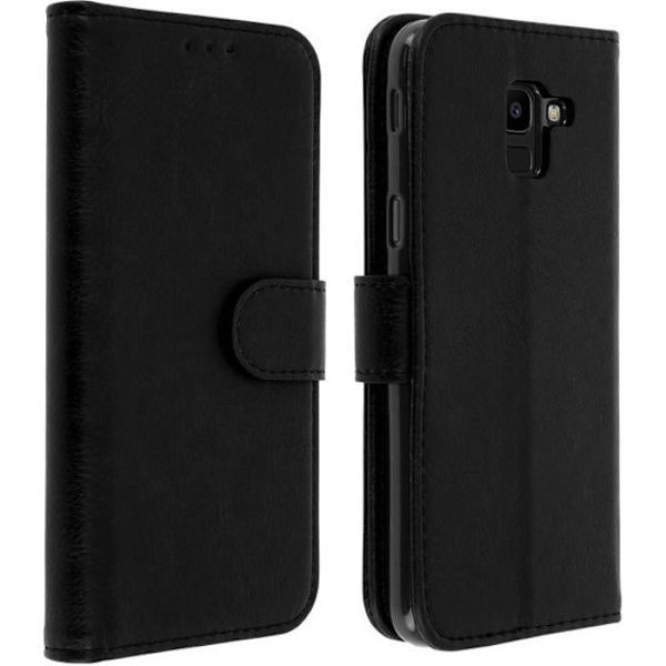 Fodral för Samsung Galaxy J6 - Svart - Silikongel - Stödfunktion - Magnetisk - Mjuk Svart