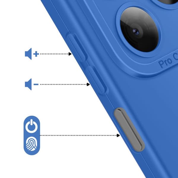 Silicone Cover til Honor X5c Plus med Forstærkning til Kamera Blå Blå