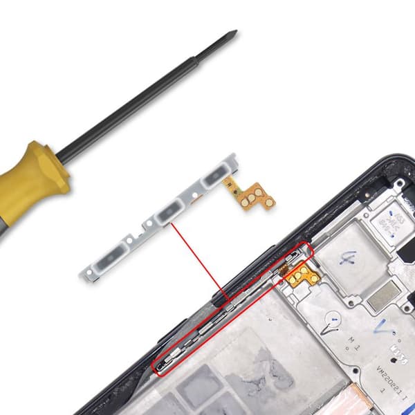 Nappknapp för Galaxy A53 Flexkabel för ström och volym Service Pack Samsung Vit Vit