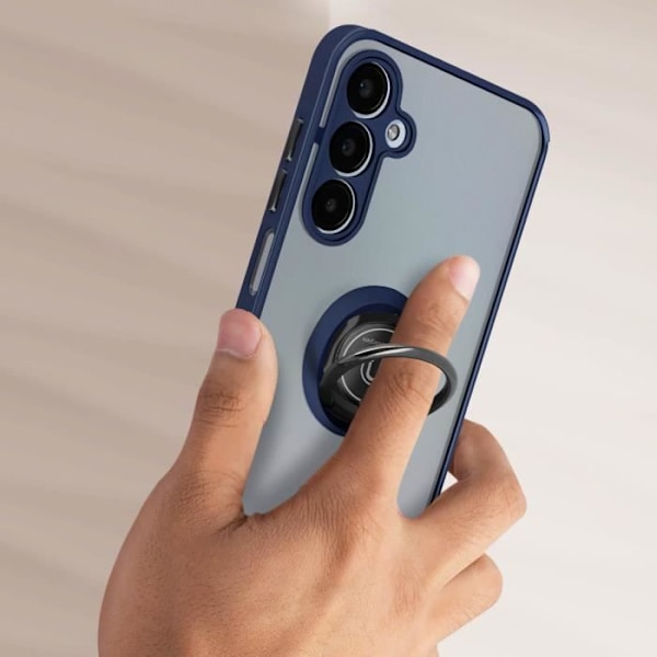 Fodral till Samsung Galaxy A25 5G - AVIZAR - Metal Ring Stand Function - Midnight Blue Blå