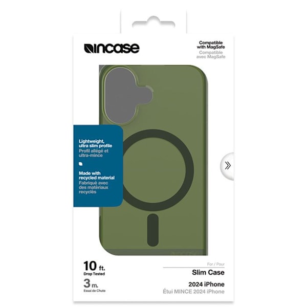 Coque iPhone 16 - Incase - Slim Case MagSafe - Highland Grön - Semi-rigid - Elegant Highland Green