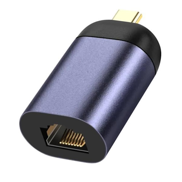 USB-C til Ethernet-adapter - AVIZAR - 100 Mbps hastighed - Kompakt design - Mørkegrå