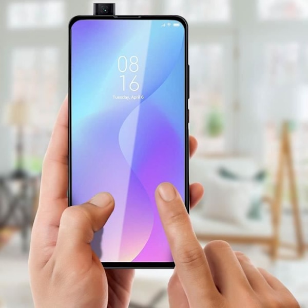 Suojakalvo - AVIZAR - Xiaomi Mi 9T - Karkaistu lasi - Iskusuojaus - Musta Svart