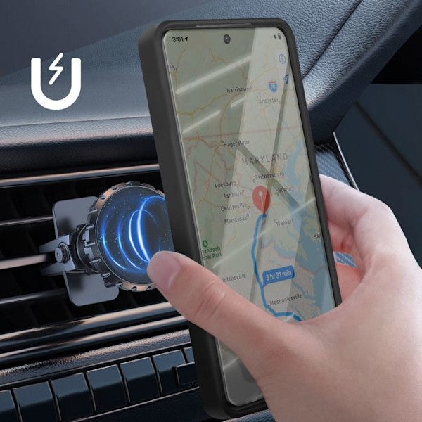Cover til Oppo Reno 12F Magnetisk Ring Gennemsigtig Sort