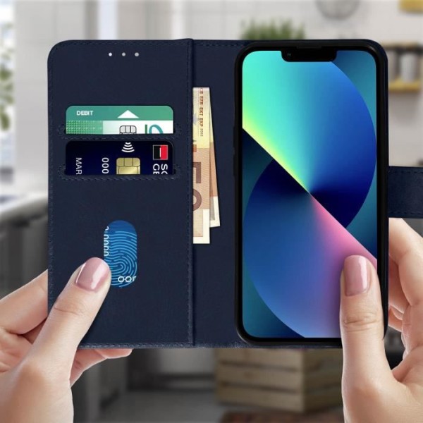 AVIZAR iPhone 13 Fodral - Wallet Flip Video Support Funktion - Blå Blå