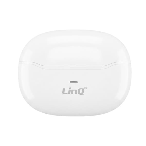 Trådlösa TWS-hörlurar Bluetooth 5.0 25h Batteritid USB-C-fodral LinQ Vit Vit
