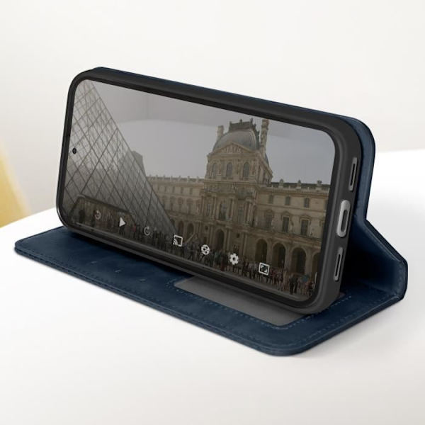Google Pixel 8 plånboksfodral Checkerboard Pattern Geo Collection Midnight Blue Blå