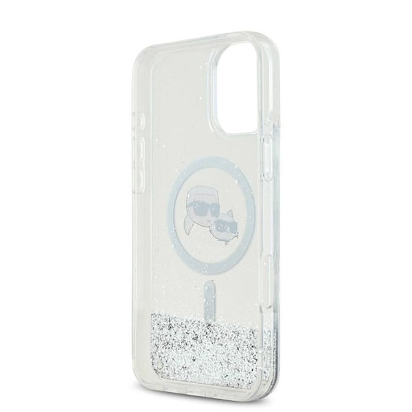 iPhone 16 -kotelo - Karl Lagerfeld Glitter Liquid MagSafe (KLHMP16SLGKKCSGH) - Kirkas Karl&Choupette Head