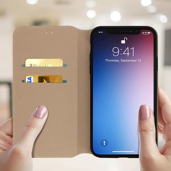 iPhone 11 Pro Max Fodral - AVIZAR - Folio Plånboksfodral - Ekoleder - Gul - Stöd funktion Gul