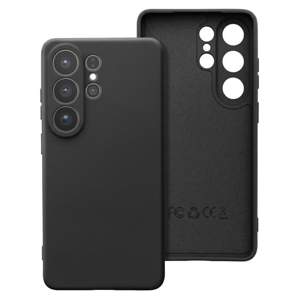 Silicone Soft-Touch Cover til Galaxy S26 Ultra med Sort Mikrofiberforing Svart