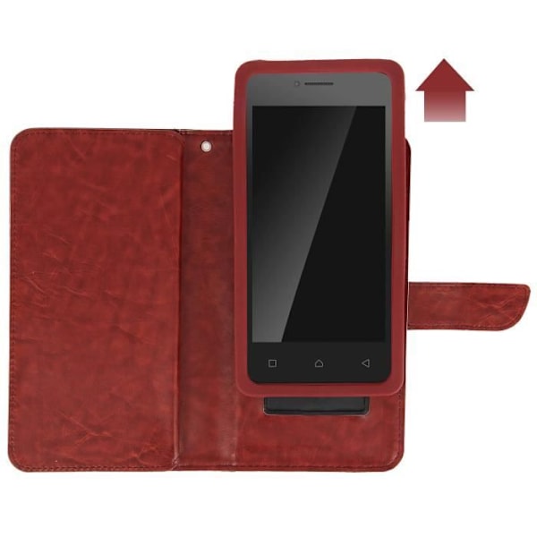 Smartphone Plånboksfodral - AVIZAR - Storlek 3xl - Ekoskinn - 6 Kortfack - Brun kastanj