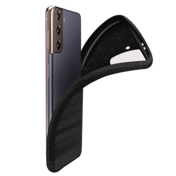 Coque - Samsung - Galaxy S21 - Blød - Kulstof - Forstærkede hjørner Svart