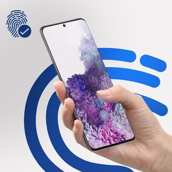 Galaxy S20 Plus hærdet glasfilm skråtstillet hardglas Max Fingerprint 3mk Sort