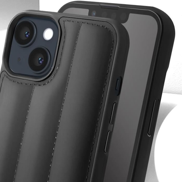Case til iPhone 14 Bagside Quiltet Vegansk Læder Forhøjede Kanter Karl Lagerfeld Sort Svart