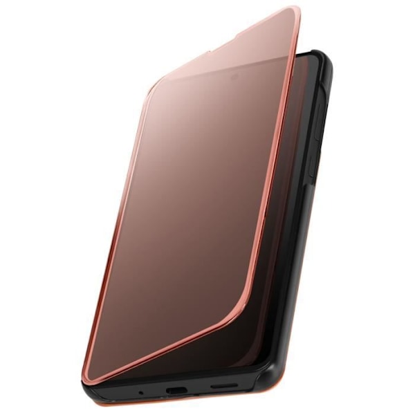 Étui för Samsung Galaxy M55 Klapp Spegel Clear View Stöd Rosé Champagne Rosa