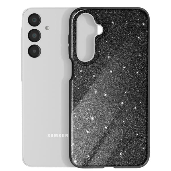 Cover - UNDERRETTE - Samsung Galaxy A16 - Stødabsorberende - Glimmer - Sort Glitrende Svart