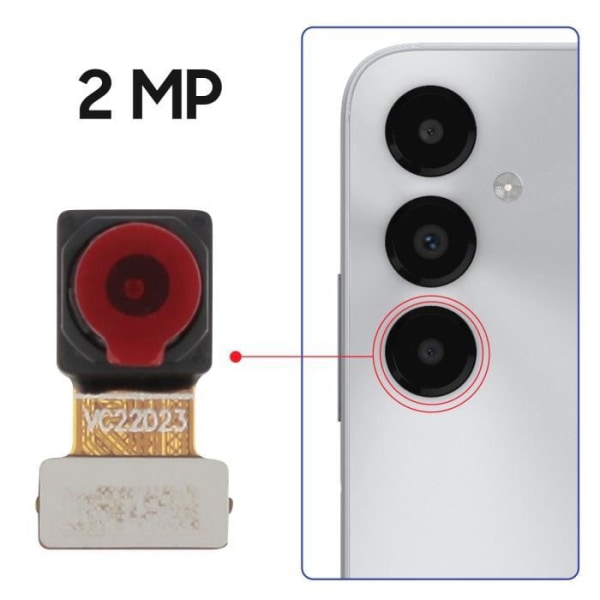 Bakkamera för Galaxy A05s 2MP vidvinkelsensor Original Samsung Black Svart