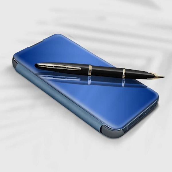 Etui - AVIZAR - iPhone 13 Pro Max - Blå - Spejleffekt - Videostander Blå