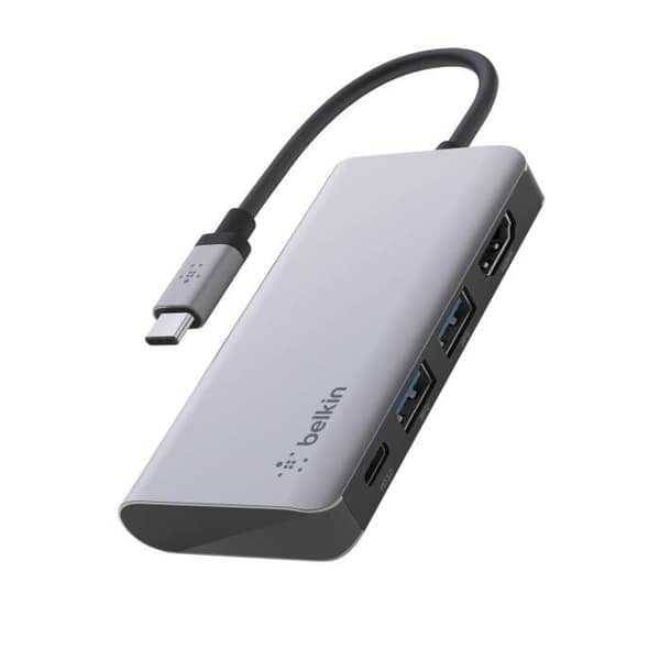 USB-C-sovitin - Belkin - 4in1 - HDMI 4K - 2x USB 3.0 - Power Delivery 100W
