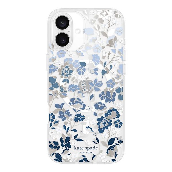 iPhone 16 Plus-fodral - Flowerbed Blue - Kate Spade New York Protective Gems MagSafe Blomsterbädd Blå