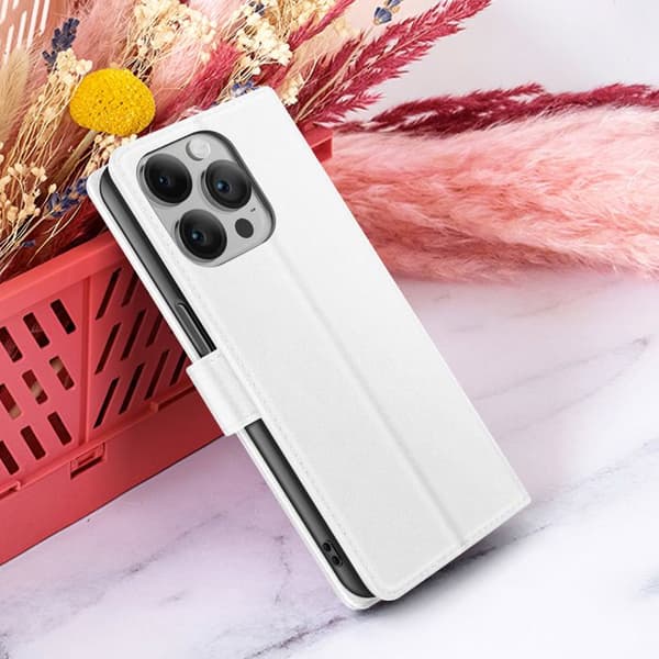 Plånboksetui för iPhone 14 Pro med stöd och magnetflik Zanaé Vit Vit
