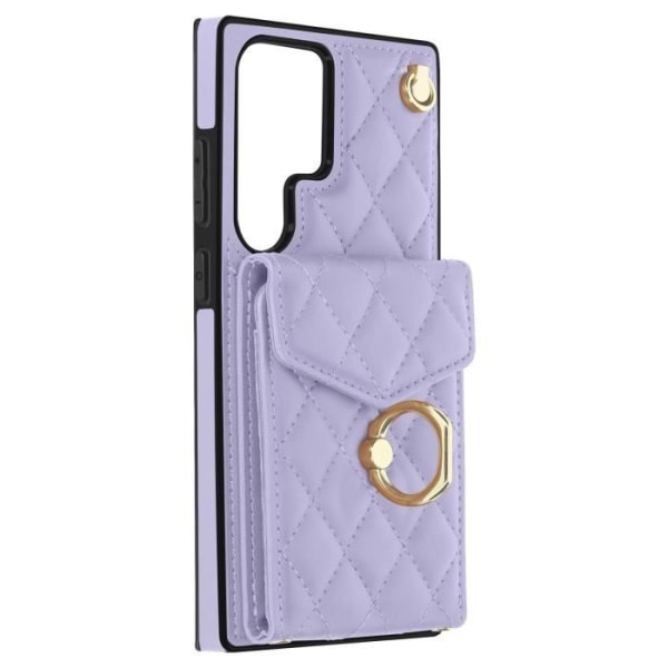 Etui med snor til Samsung S23 Ultra Back Wallet Ring Light Purple