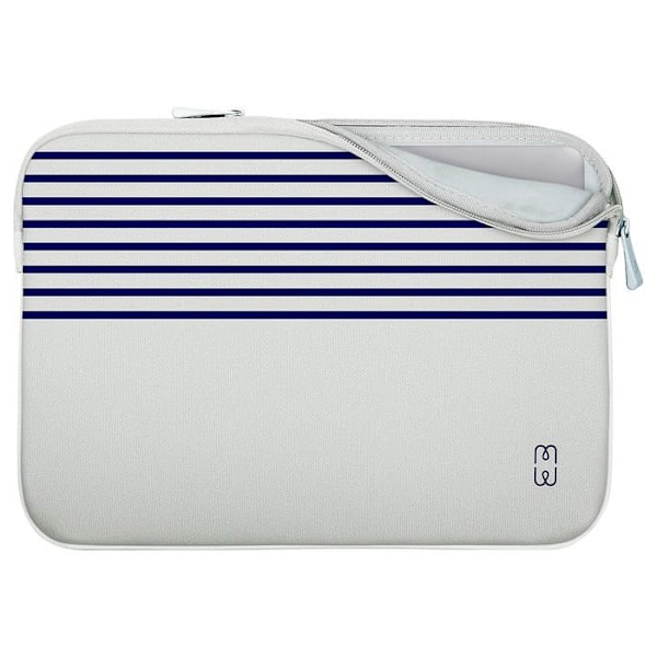 Pochette för MacBook Air 13 Elegant randig mint MW Vit / Blå Vit