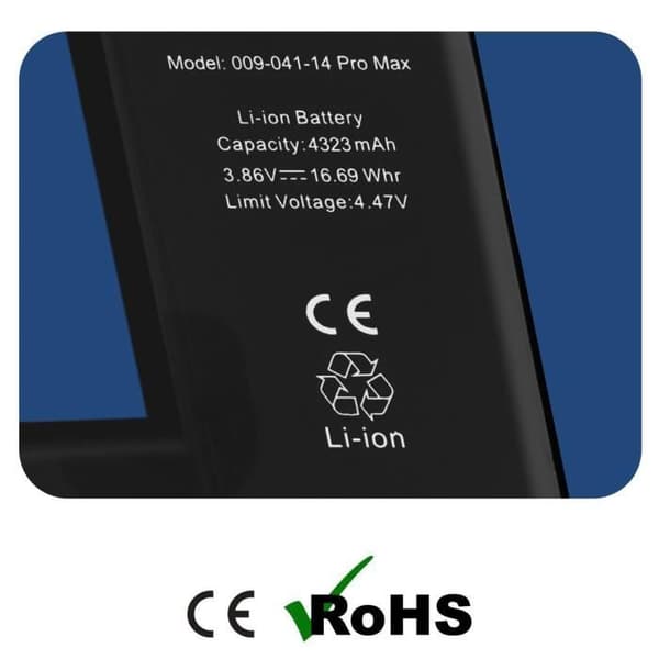 Batteri - AVIZAR - BAT-COMP-14X - 4323mAh - Lithium Ion - iPhone 14 Pro Max Svart