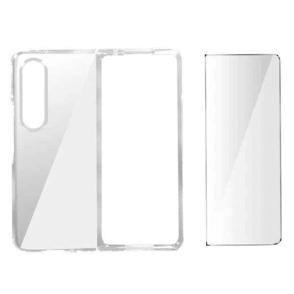 AVIZAR Cover til Samsung Galaxy Z Fold 4 - Blød silikone - 9H hærdet glasfilm Vit