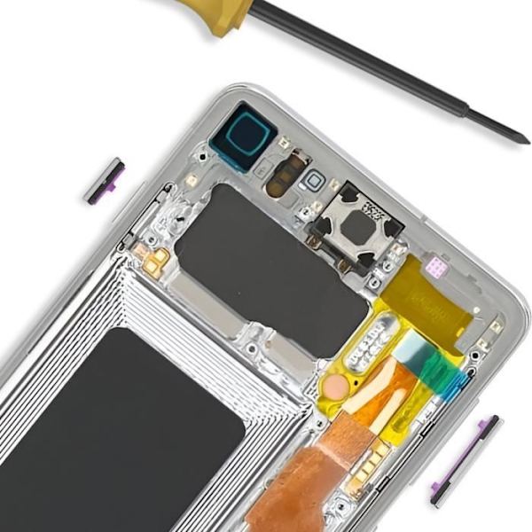 AVIZAR Ström- och volymknapp för Samsung Galaxy S10 och S10 Plus - Vit Vit