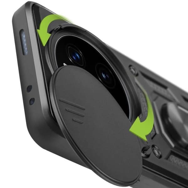Coque - Mayaxess - Honor Magic 7 Pro - Stødabsorberende - Støtte Ring - Integreret Kameradække Svart
