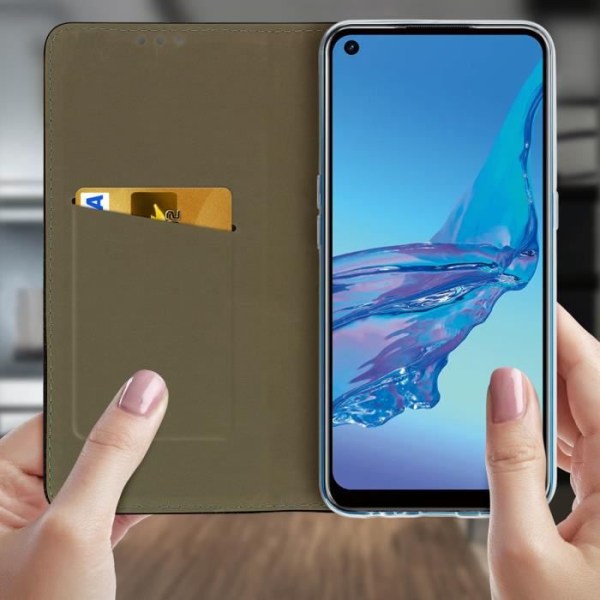 Oppo A53 / A53s Fodral Folio Cover Korthållare Stativ Funktion Svart