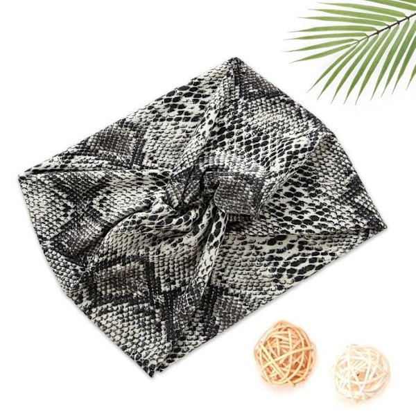 Glamour Grå Python Print Satin Hårbånd Grå