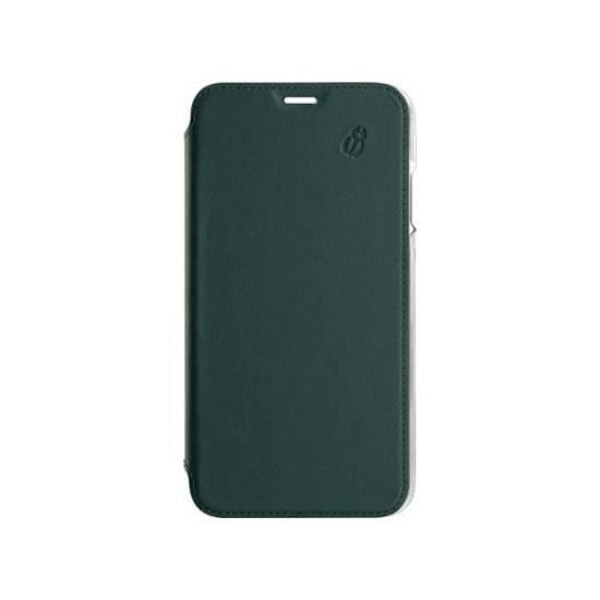 Suojakuori iPhone 11 Prolle - Beetleccase - Nahkaa - Läpinäkyvä takaosa - Korttiteline - Magneettinen Grøn