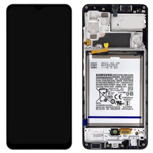 LCD-skærm - Samsung - Galaxy A32 - Original - Touchglas - Sort Svart