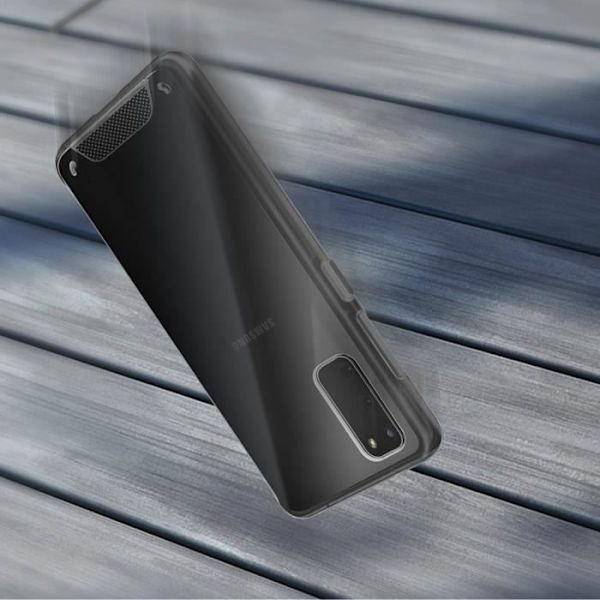 Etui - AVIZAR - Galaxy S11e - Bi-materiale beskyttelse - Silikone bumper - Gennemsigtig krystal Transparent, vit