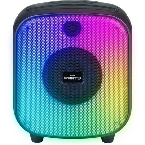 Bluetooth-kaiutin - BIGBEN - Kuutiomuoto - 200 W, Valotehosteet, USB, Micro-SD, USB-C Li-on-akku Svart