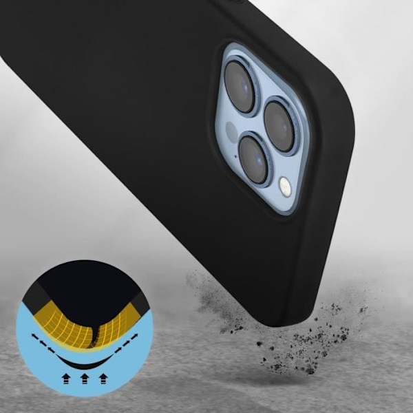 Skyddshud - AVIZAR - iPhone 13 Pro - Semi-styv - Soft-touch finish - Svart Svart
