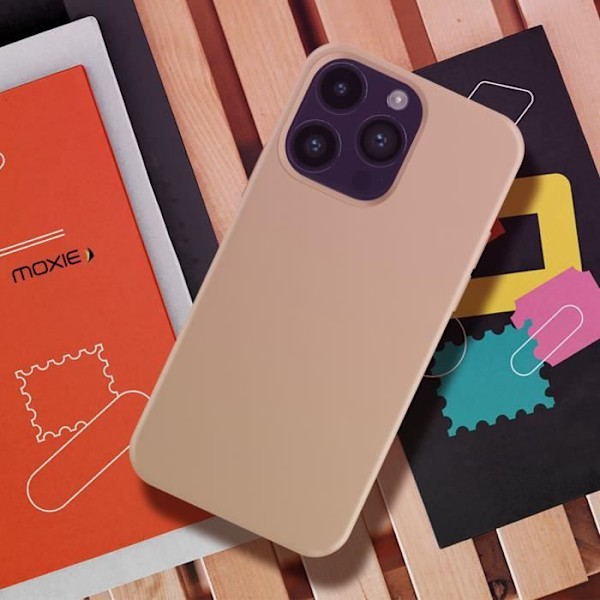 iPhone 14 Pro Max Case Puolijäykkä Thin Soft Interior Moxie hiekka pinkki Ökenros