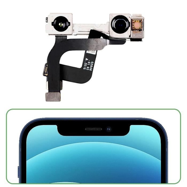 Etukamera iPhone 12:lle ja 12 Prolle - AVIZAR - Musta Selfie Sensor