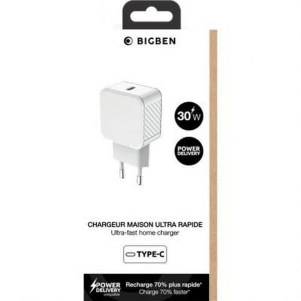 USB C oplader 30W - BIGBEN CONNECTED - Ultra hurtig - Genanvendt plastik - Overspændingsbeskyttelse Vit